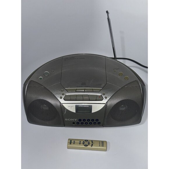 Sony Boombox CFD-S200 Portable CD Cassette Player AM FM Stereo Radio With Remote - Picture 1 of 15